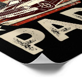 Funny Old Car Clic American Us Flag Mens Dad Papa  ポスター (角)