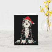 Funny Old English Sheepdog Christmas Graphics Dog  カード (黄色い花)