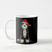 Funny Old English Sheepdog Christmas Graphics Dog コーヒーマグカップ (左)