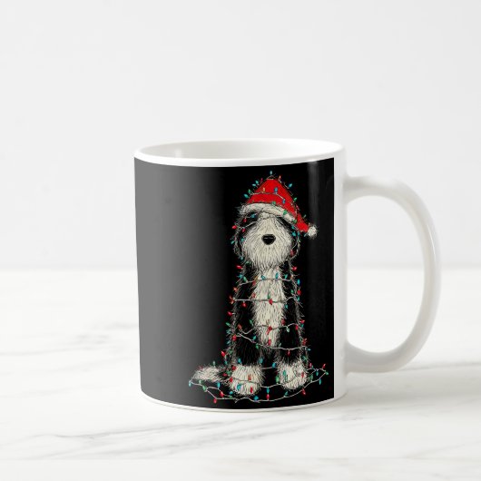 Funny Old English Sheepdog Christmas Graphics Dog コーヒーマグカップ (右)