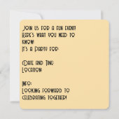 Funny Old Friends Celebration Invitation  招待状 (裏面)