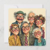 Funny Old Friends Celebration Invitation  招待状 (正面)