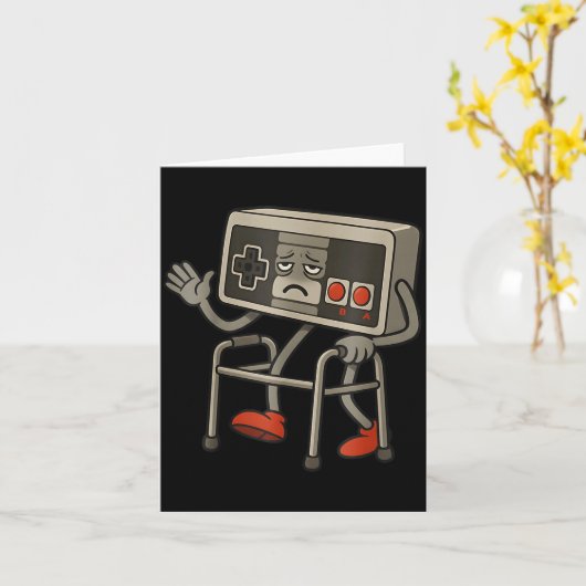 Funny Old Gamer Gaming Retro 80s 90s Retro Video G カード (黄色い花)