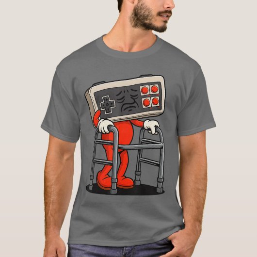 Funny Old Gamer Gaming Retro 80s 90s Video Game Lo Tシャツ (正面)