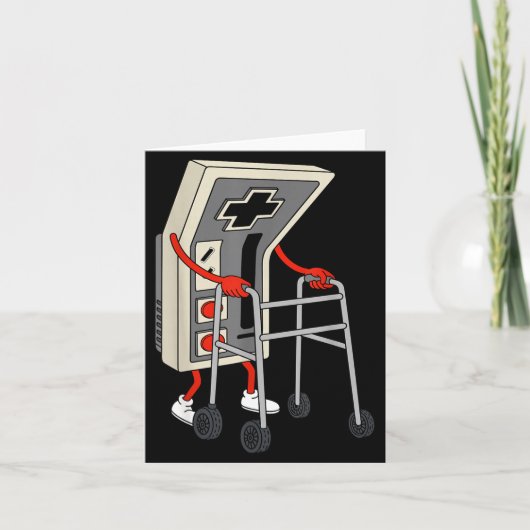 Funny Old Gamer Gaming Retro 80s 90s Video Game Ol カード (正面)