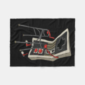 Funny Old Gamer Gaming Retro 80s 90s Video Game Ol フリースブランケット (正面(横))