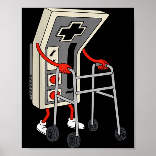 Funny Old Gamer Gaming Retro 80s 90s Video Game Ol ポスター (正面)