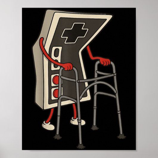 Funny Old Gamer Gaming Retro 80s 90s Video Game Ol ポスター (正面)