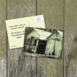 Funny Old Hillbilly House Redneck We Are Moving  案内ポストカード<br><div class="desc">A fun way to tell 'em you moved to a new address. This funny postcard features a photo I took and edited to look vintage of an old abandoned dilapidated house from the 1930s dust bowl era in a small Oklahoma town where I live. The message says, "Your guest room...</div>