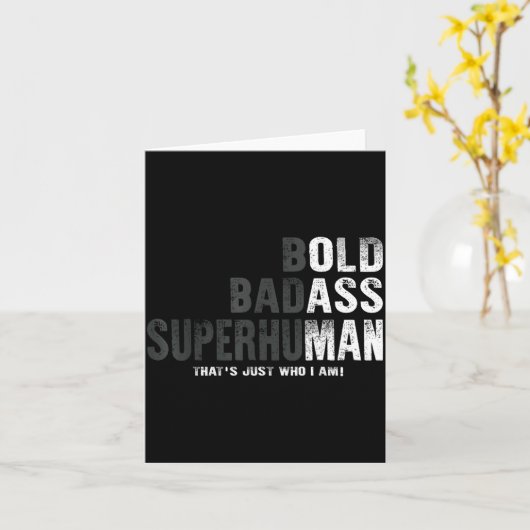 Funny Old Man Saying Gag Gift Birthday For Dad Fat カード (黄色い花)