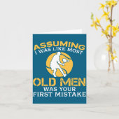 Funny Old Men Who Loves Tennis  カード (黄色い花)