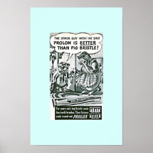 Funny Old Toothbrush Ad :Pigs & Toothbrushes ポスター