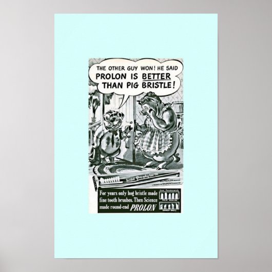 Funny Old Toothbrush Ad :Pigs & Toothbrushes ポスター (正面)