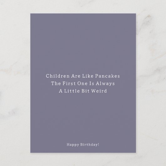 Funny Older Sibling Pancakes Happy Birthday Card ポストカード (正面)