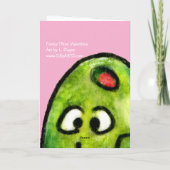 Funny Olive Valentine Pink Card カード (裏面)