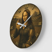 Funny Olympic Champion Mona Lisa Champion Trophy ラージ壁時計 (傾斜)