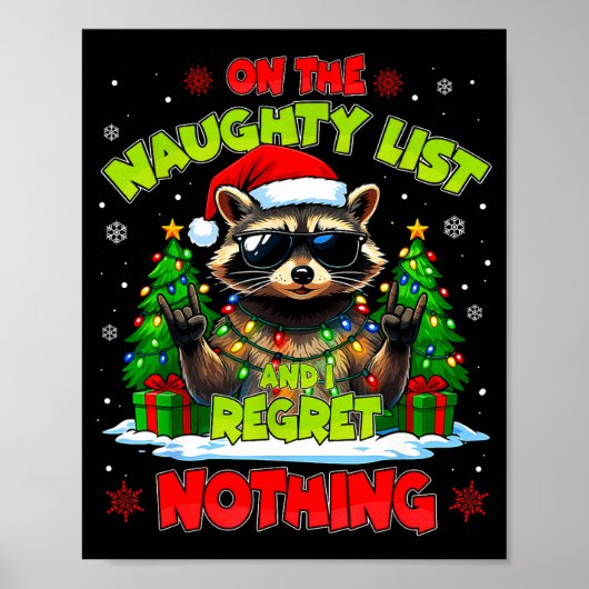 Funny On The Naughty List I Regret Nothing Christm ポスター (正面)
