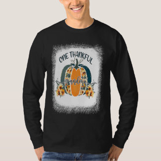 Funny One Thankful Grandma Flower Pumpkin Fall Aut Tシャツ