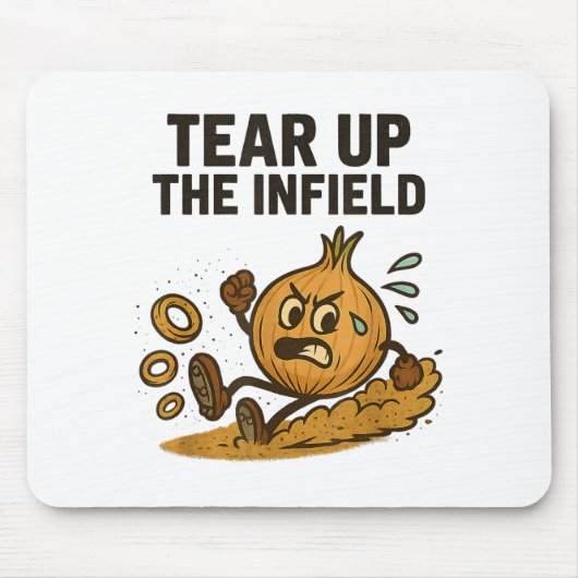 Funny Onion Rings Baseball Base Infield Glove Soft マウスパッド (正面)