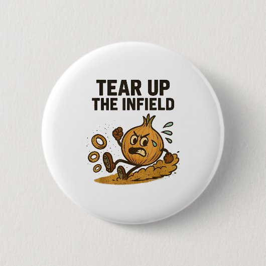 Funny Onion Rings Baseball Base Infield Glove Soft 缶バッジ (正面)