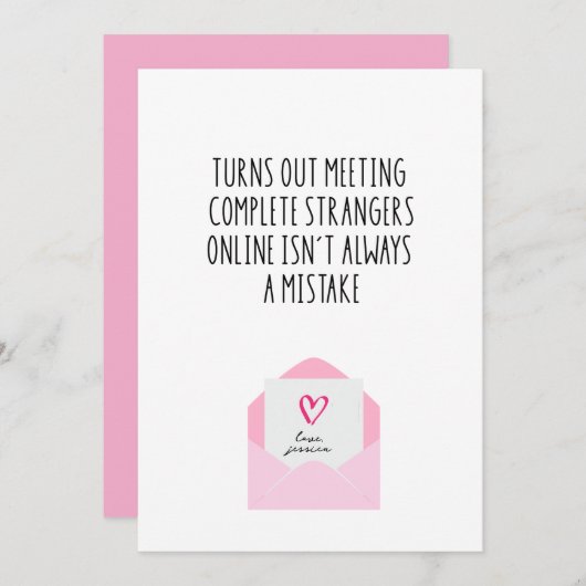 Funny Online Dating Valentine’s Day Card シーズンカード (正面/裏面)