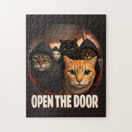 Funny "Open The Door" Cats in Hoodies ジグソーパズル
