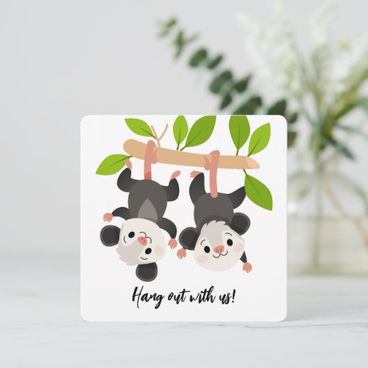 Funny Opossum Birthday Invitation 招待状 (スタンド正面)