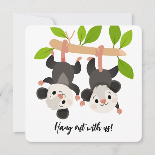 Funny Opossum Birthday Invitation  招待状 (正面)