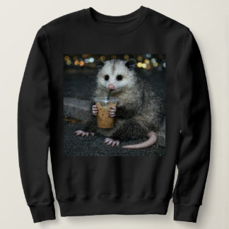 Funny opossum Drinking  Coffee Shirt Cute Animal スウェットシャツ