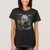 Funny opossum Drinking  Coffee Shirt Cute Animal Tシャツ (正面)