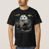 Funny opossum Drinking Iced Coffee Cute Animal Tシャツ (正面)