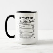 Funny Optometrist Nutrition Facts Vision Care Gift マグカップ (左)