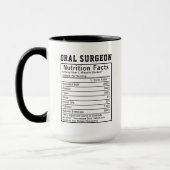Funny Oral Surgeon Nutrition Facts Staff Worker マグカップ (左)