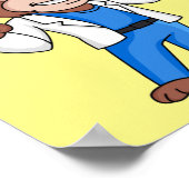 Funny orangutan ape cartoon doctor  ポスター (角)