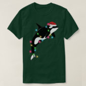 Funny Orca Killer Whale Santa Hat Christmas Sea An Tシャツ (デザイン正面)