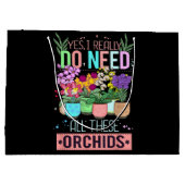 Funny Orchid Plant Lover ラージペーパーバッグ (裏面)