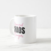 Funny Organized Chaos Manager Mug コーヒーマグカップ (正面左)