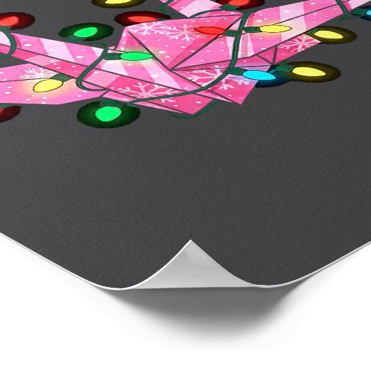Funny Origami Christmas Graphics Lights Lover  ポスター (角)