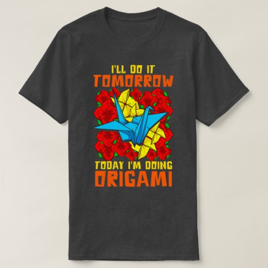 Funny Origami Paper Crane Tシャツ (デザイン正面)
