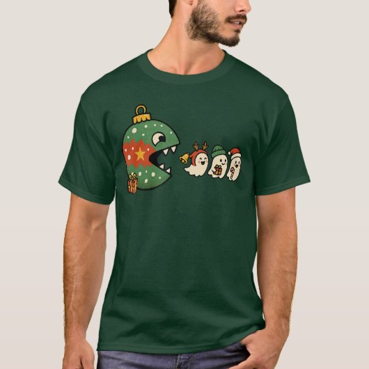 Funny Ornament Eating Holiday Ghosts Gamers Christ Tシャツ (正面)