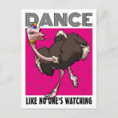 Funny Ostrich Dance Like No One's Watching Cartoon ポストカード (正面)