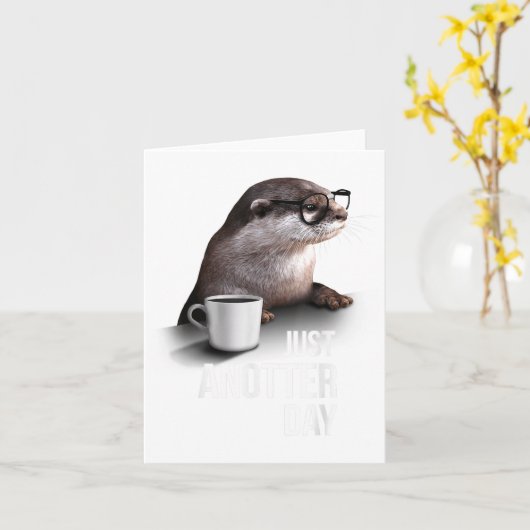 Funny Otter - Just Anotter Day For Otter Lover  カード (黄色い花)