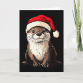 Funny Otter Santa Hat Xmas Otter Lovers Christmas  カード (正面)