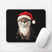 Funny Otter Santa Hat Xmas Otter Lovers Christmas マウスパッド (マウス)