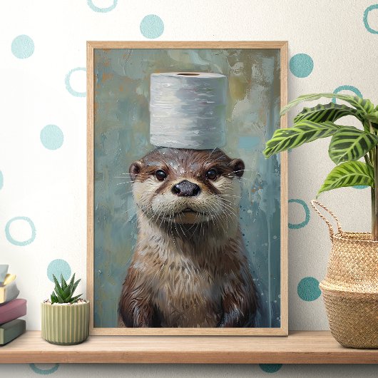 Funny Otter Toilet Paper Poster ポスター