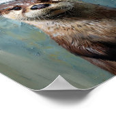 Funny Otter Toilet Paper Poster ポスター (角)