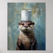 Funny Otter Toilet Paper Poster ポスター (正面)