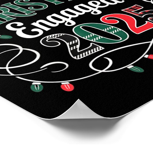 Funny Our First Christmas Engaged 2025 Couples Paj ポスター (角)