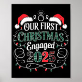 Funny Our First Christmas Engaged 2025 Couples Paj ポスター (正面)