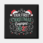 Funny Our First Christmas Engaged 2025 Couples Paj マグネット (正面)